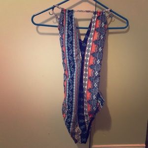 Cupshe Boho Patterned Swimsuit Large New w/Tags